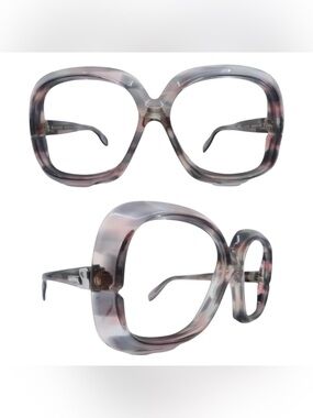 Vintage 1970’s Silhouette Eyeglasses Frames, Marbled Purple,  Made in Austria